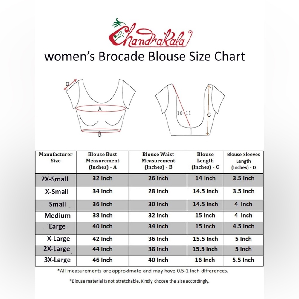 Chandrakala Women's Party Wear Bollywood Indian Style Saree Blouse Padded - Picture 8 of 9